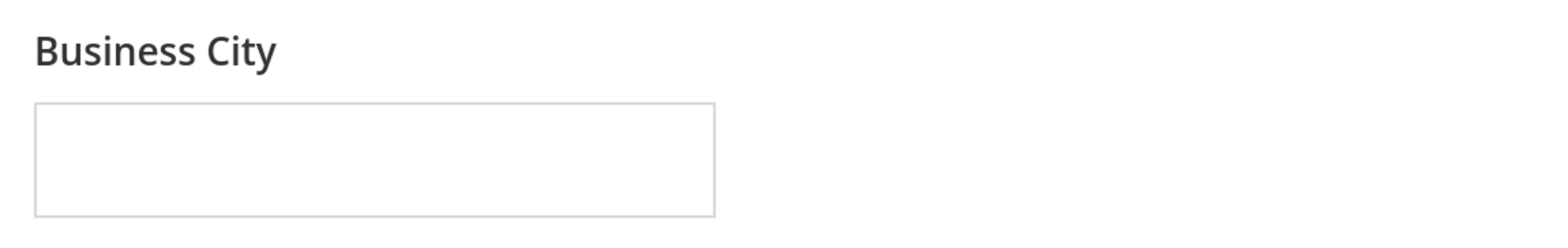  Business City input field