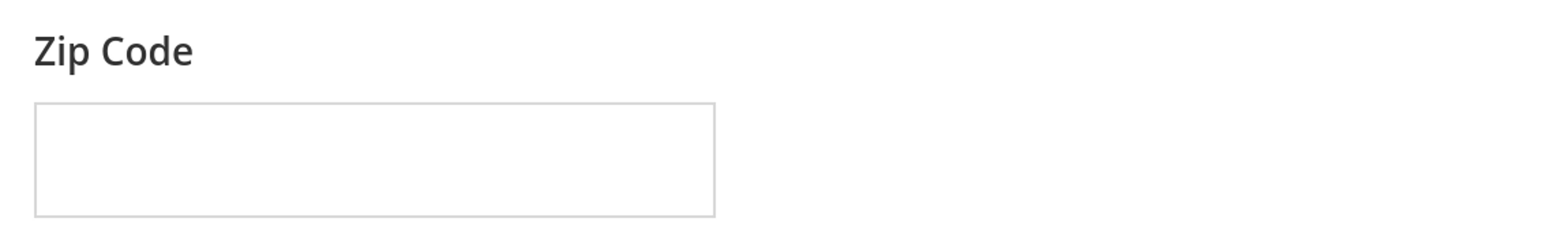 Zip Code input field
