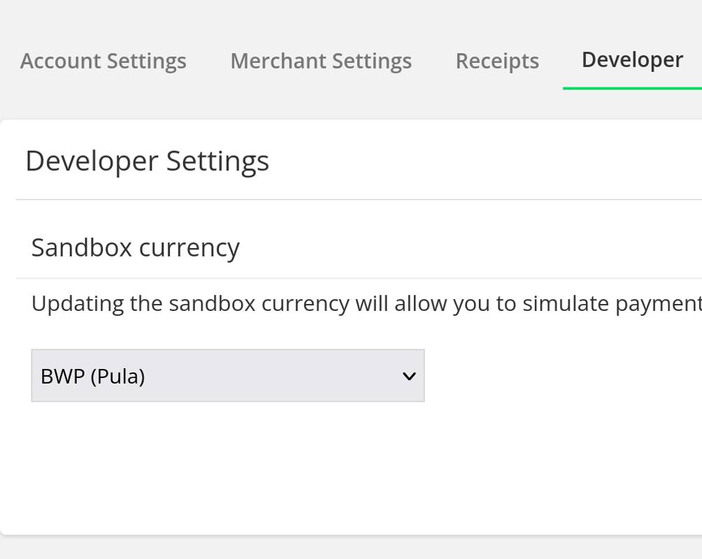 The &ldquo;Developer&rdquo; option