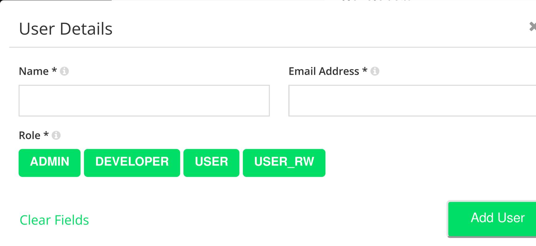 The &ldquo;User Details&rdquo; form