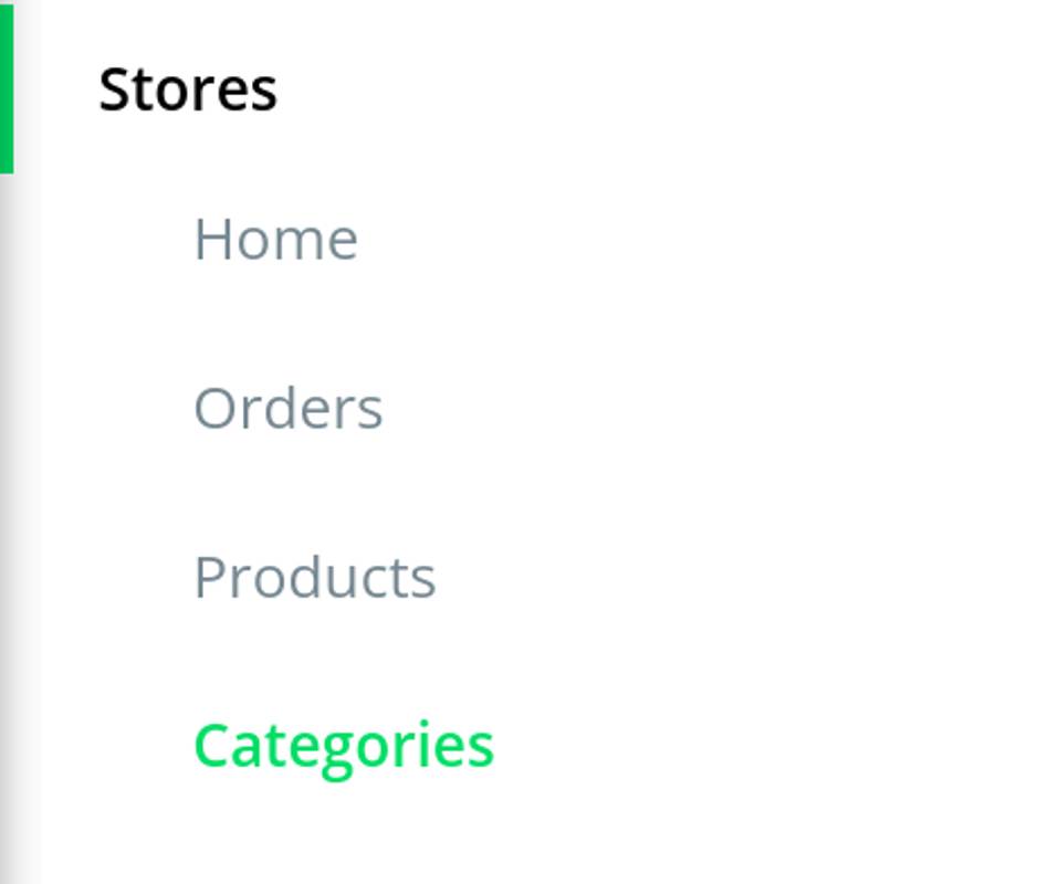 &ldquo;Categories&rdquo; section in the &ldquo;Stores&rdquo;