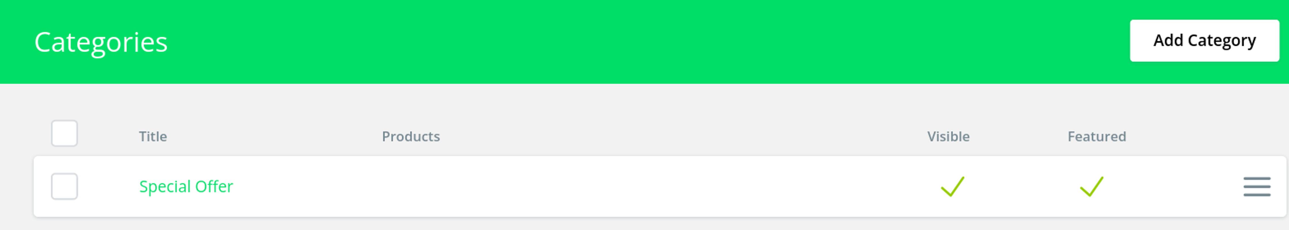 The &ldquo;Categories&rdquo; page