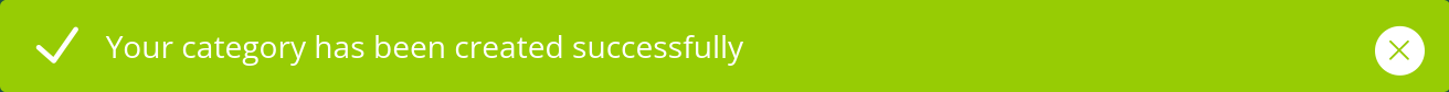 The prompt that informs users that the category has been created successfully
