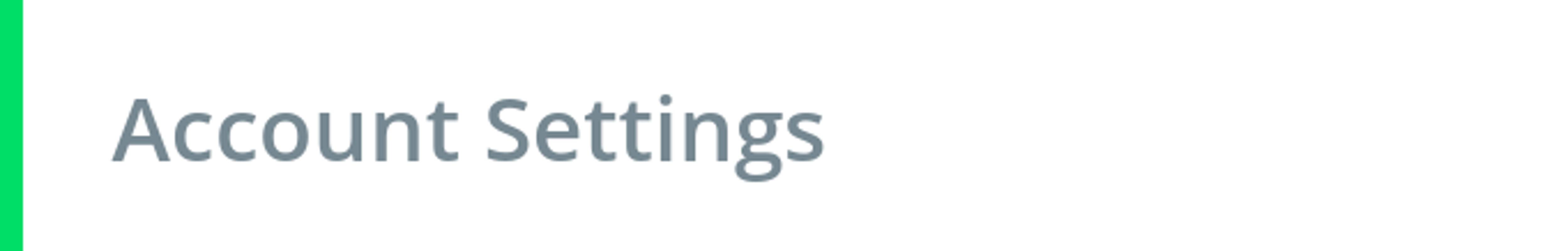 The &ldquo;Account Settings&rdquo; option on the left side of the interface