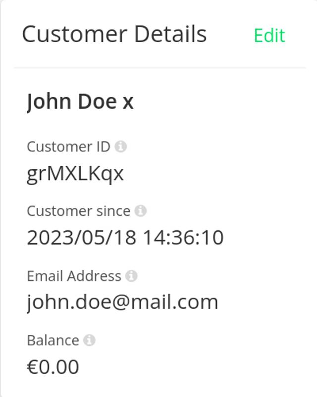 Customer Details Page
