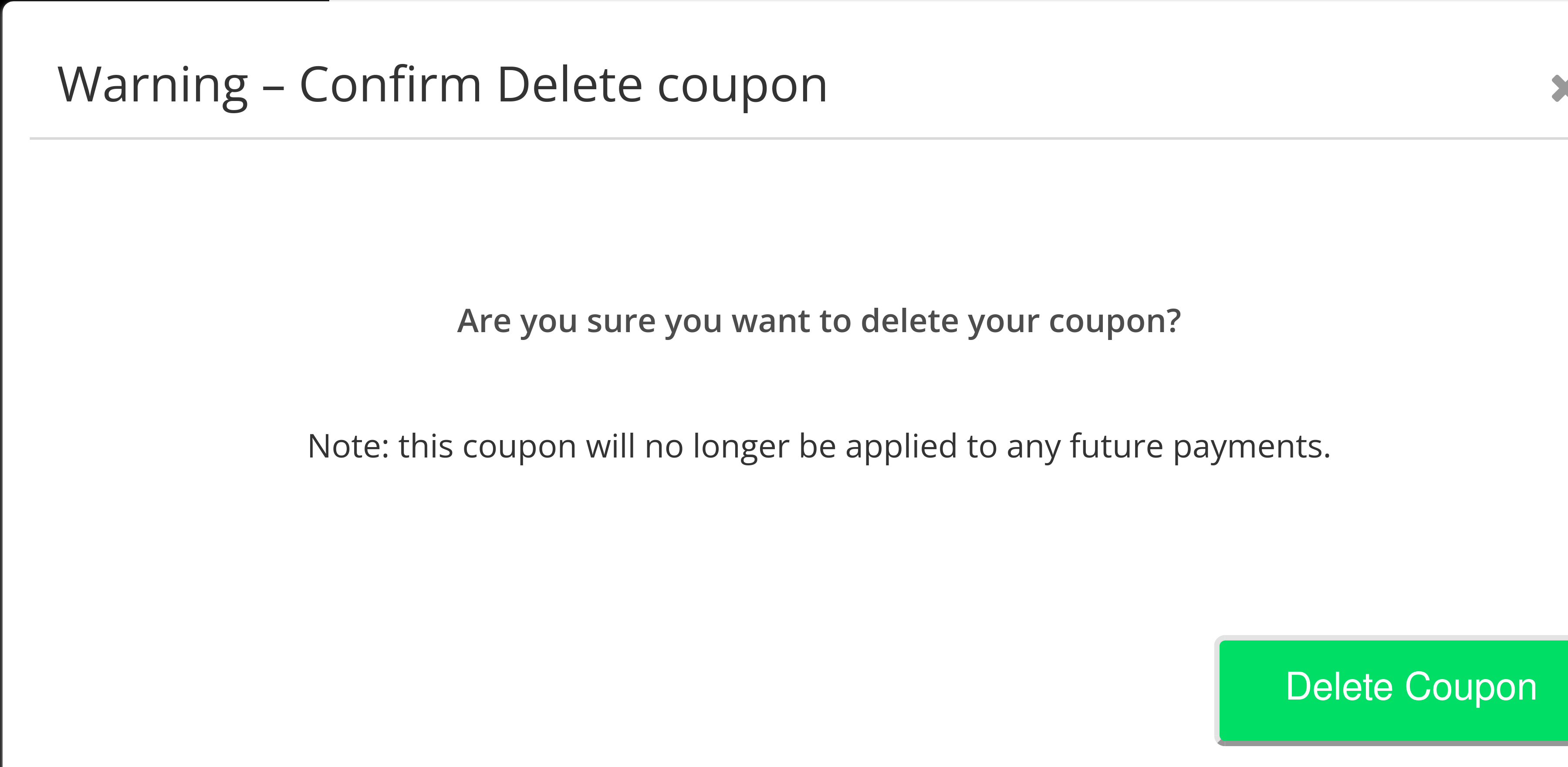 Deleting Coupons